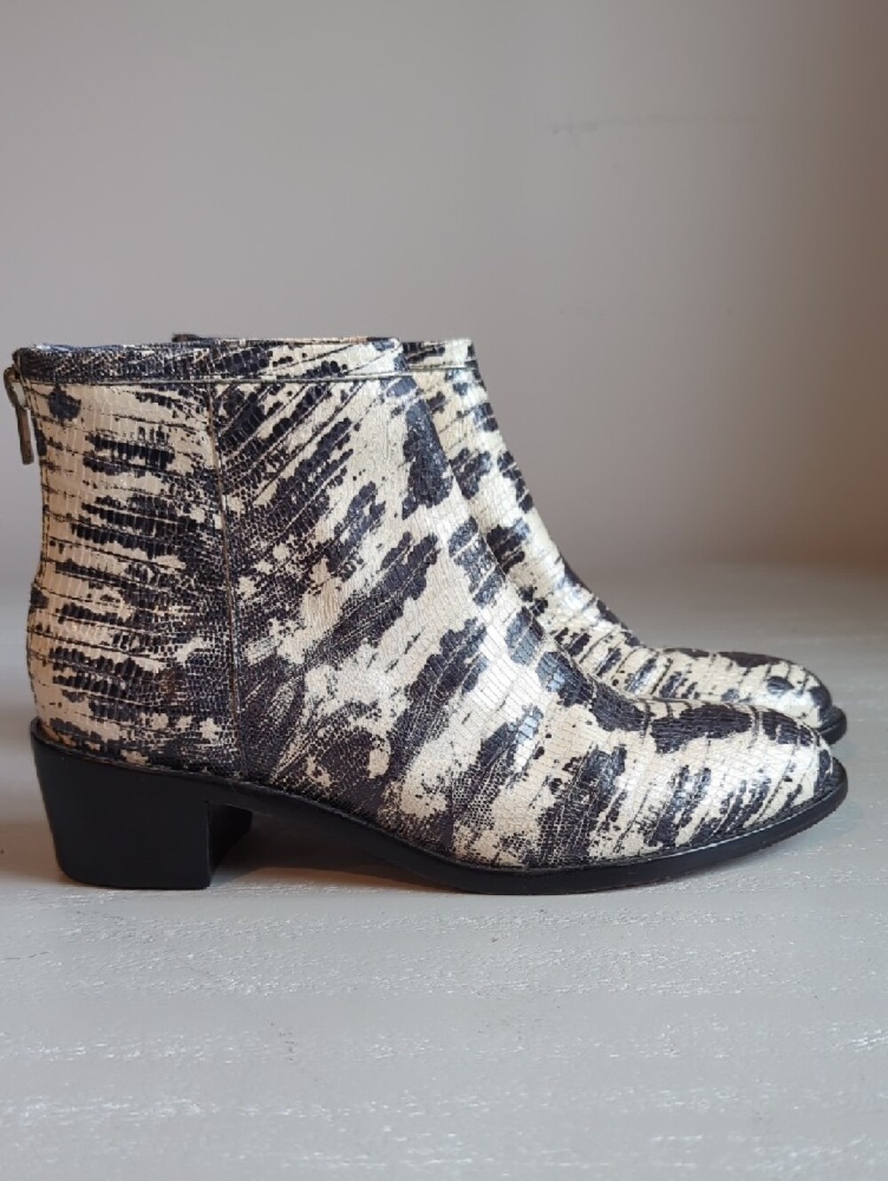 Loeffler Randall “Felix” Lizard Embossed Leather Booties‎ $425 size 6.5B image 2